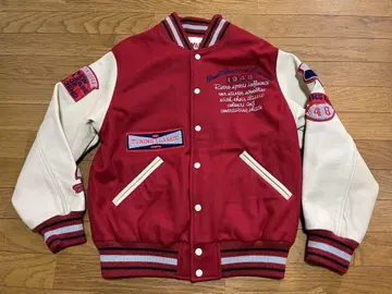 VAN Jacket 소매 가죽 바시티 자켓 L 사이즈 새상품급 중고