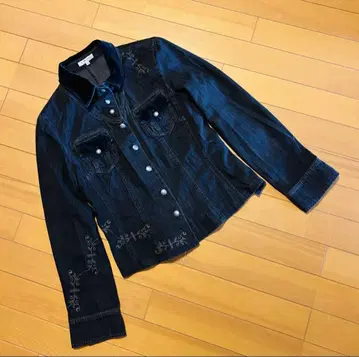 ville d'azur 자수 데님 자켓 40