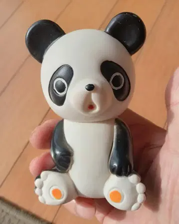 쇼와 레트로 빈티지 앉은 팬더 저금통 플라스틱 팬더 캐릭터