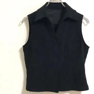카라 부착 베스트 (S 상당) 블랙 프론트 오픈 a3628