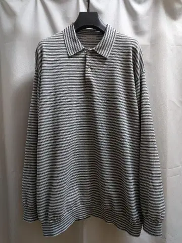 steven alan 보더 긴팔 피케 셔츠