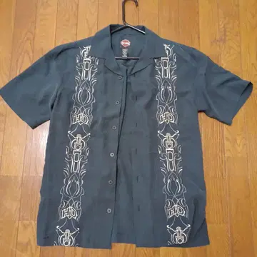 HARLEY-DAVIDSON 자수 아로하 셔츠 XS 블랙 미사용