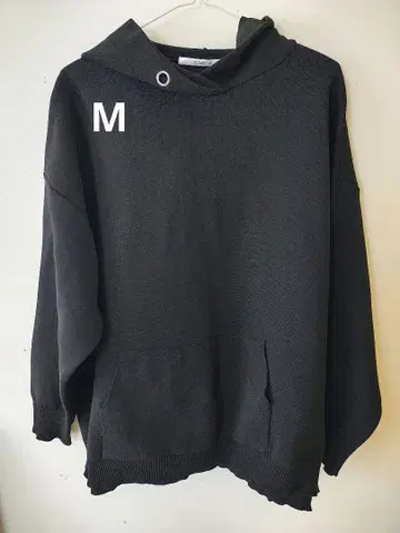 심플 무지 블랙 후드티 M
