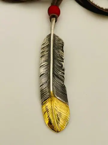 고로즈 선금 특대형 페더 사슴 끈 목걸이