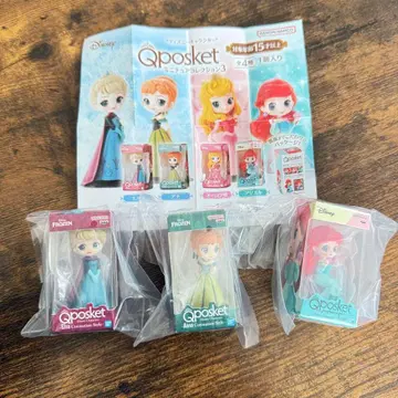 Qposket 미니어처 컬렉션 3 엘사 안나 아리엘 3체 세트