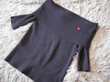 POLO 리브 오프숄더 반팔 상의