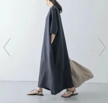 카구레 린넨 레이온 와이드 원피스 블랙 size1