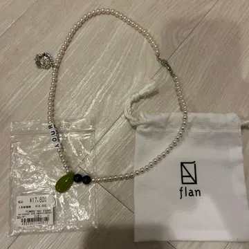 flan 비즈 목걸이 화이트 펄 새상품