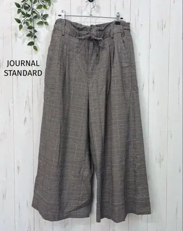 JOURNALSTANDARD 브라운 계열 글렌체크 턱 와이드 팬츠 36