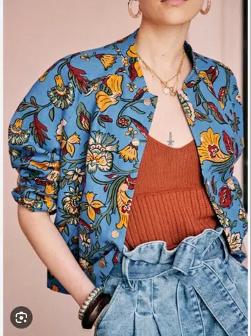 Sezane 레어템 꽃무늬 디자인 자켓 36