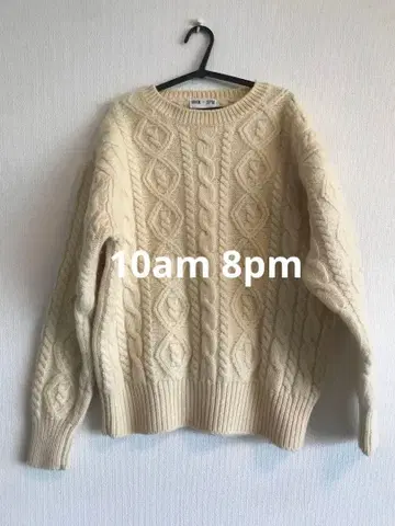 10pm 8 am 빈티지 케이블 니트