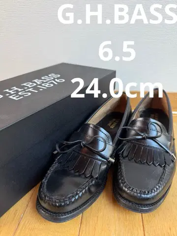 G.H. Bass 블랙 로퍼 여성용 24.0cm 새상품급