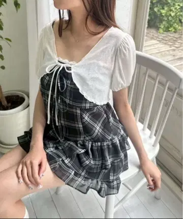 [ SET 아이템 ] 볼레로 세트 리본 미니 원피스