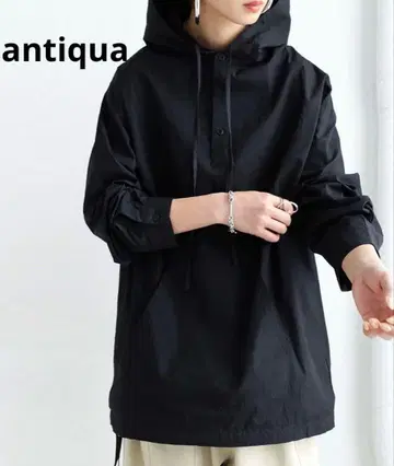 antiqua 후드 부착 풀오버 후드티 셔츠