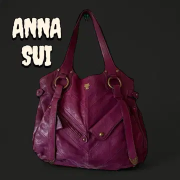 득템 찬스! 완전 귀여운 ANNA SUI 퍼플 가죽 토트백 y2k