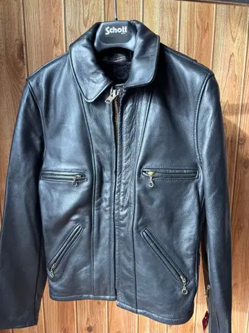 [ 미사용/택 포함 ] Schott 블랙 가죽 자켓 34
