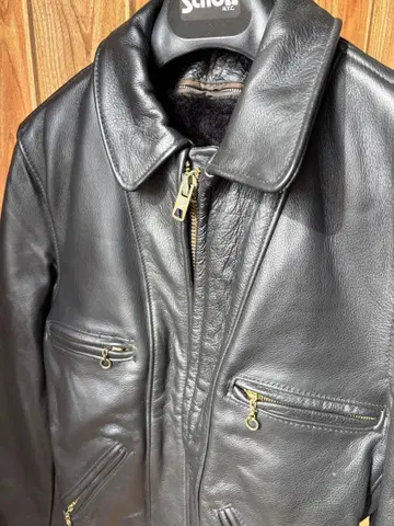 [ 미사용/택 포함 ] Schott 블랙 가죽 자켓 34