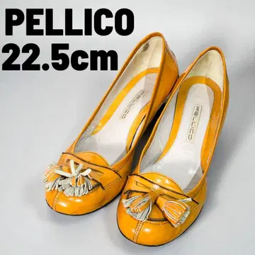 [ PELLICO ] 태슬 펌프스 22.5cm 오렌지 계열 에나멜