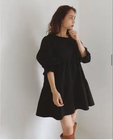 ACYM 블랙 미니 원피스 튜닉