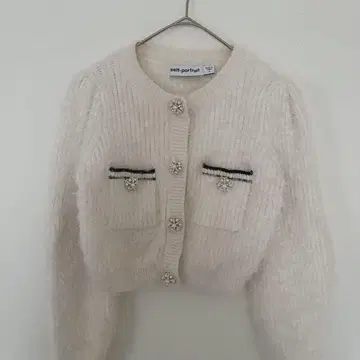 셀프 포트레이트 주얼 버튼 크롭 가디건