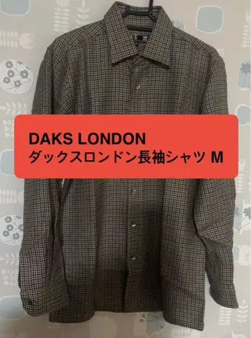 DAKS LONDON 닥스 런던 하운드투스 패턴 긴팔 셔츠 M
