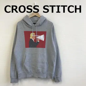 A1023C07 [ CROSS STITCH ] 프린트 풀오버 후드티
