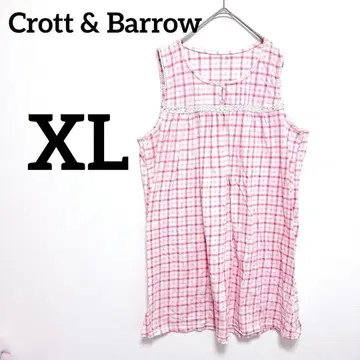 Crott & Barrow 핑크 체크 슬리브리스 [ XL ] 귀여운