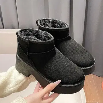 [ 울트라 웜 ] 보아 안감 숏부츠 어그 부츠 통굽 23cm 블랙