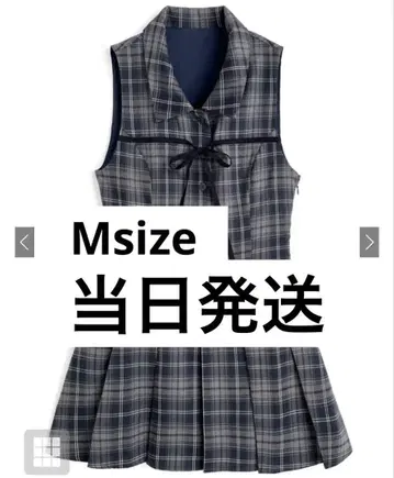 GRL 체크 무늬 리본 슬리브리스 셔츠 미니 원피스 [ dk1565 ]