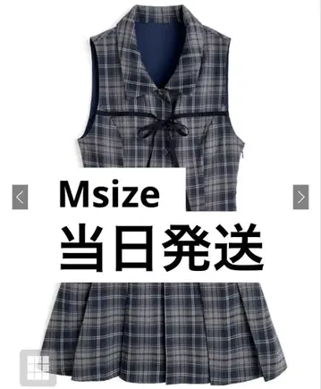 GRL 체크 무늬 리본 슬리브리스 셔츠 미니 원피스 [ dk1565 ]