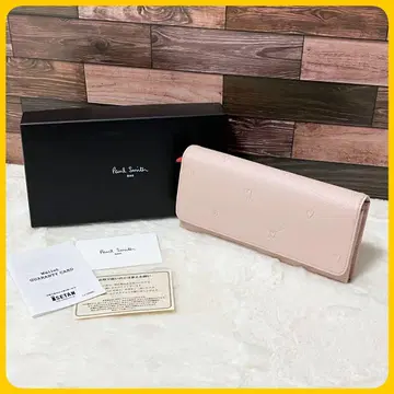 새상품급 박스 포함 폴스미스 2단 장지갑 스미시 하트 가죽 핑크