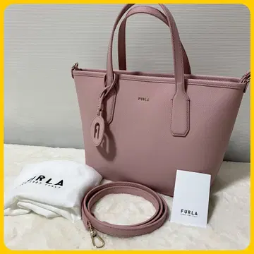 새상품급 현행 수납 봉투 포함 FURLA 2way 숄더 백 핑크 보트형