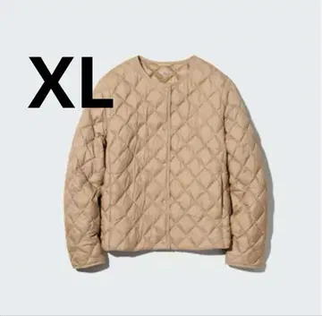 UNIQLO 웜 패딩 퀼팅 자켓 beige XL 수납 봉투