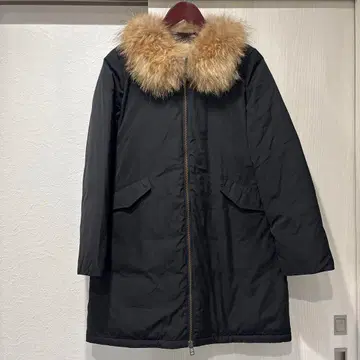 유나이티드 애로우즈 블랙 다운 코트 탈부착 가능 퍼 포함