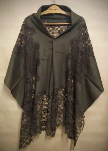 레이어드 스톨/레이스 약 70 x 180cm [인도] 다크 브라운