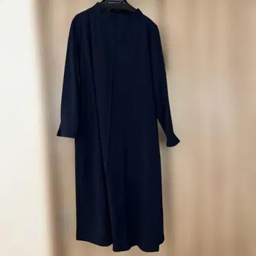 네이비 롱 원피스 긴팔 쿠리하라 하루미 원피스 심플 고급