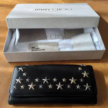 JIMMY CHOO 장지갑 블랙 스터드 별