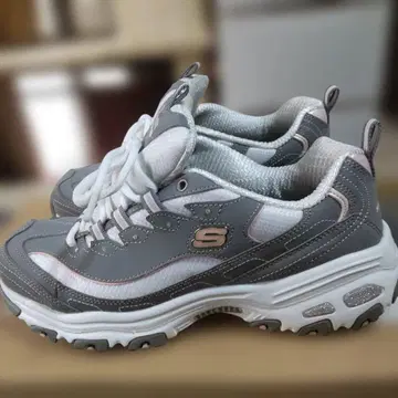 SKECHERS D'Lites 그레이/핑크 25cm 새상품급