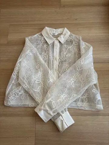 BEAMS HEART 메쉬 크롭 셔츠