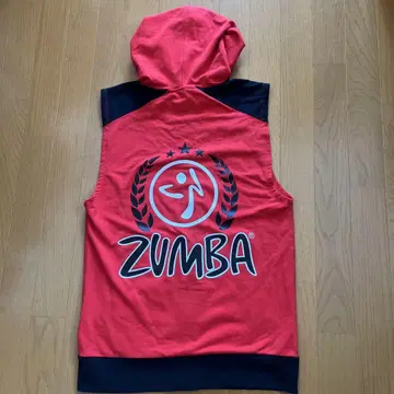 ZUMBA 웨어 후드티 셔츠 빨간색 S 사이즈