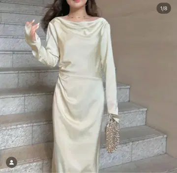 새상품 frayi.d 프레이 아이디 새틴 백 오픈 원피스