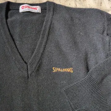 SPALDING 그레이 V넥 스웨터