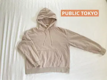 [ PUBLIC TOKYO 베이지 후드 부착 후드티 ]
