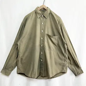 사이즈 4 !AURALEE 워시드 랫핑크 트윌 빅 셔츠