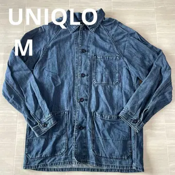 유니클로 커버올 M 유틸리티 데님 자켓 린넨 코튼