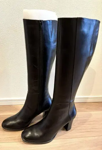 cavacava 블랙 가죽 롱 부츠 천연 가죽 새상품 22.5cm