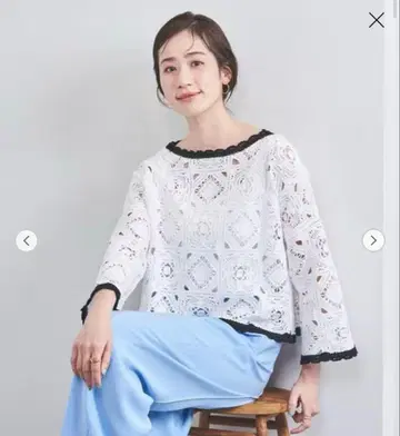 새상품 UNITED ARROWS 크로시 자수 니트 풀오버