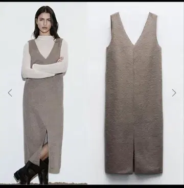 ZARA 푸크레 미디 원피스 L 사이즈