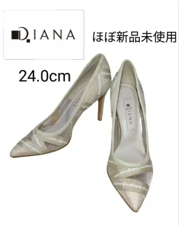 [새상품급] 다이애나 펌프스 테이프 로고 레이스 베이지 24cm