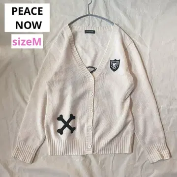 피스나우 곰 프린트 가디건 아이보리 계열 사이즈 M